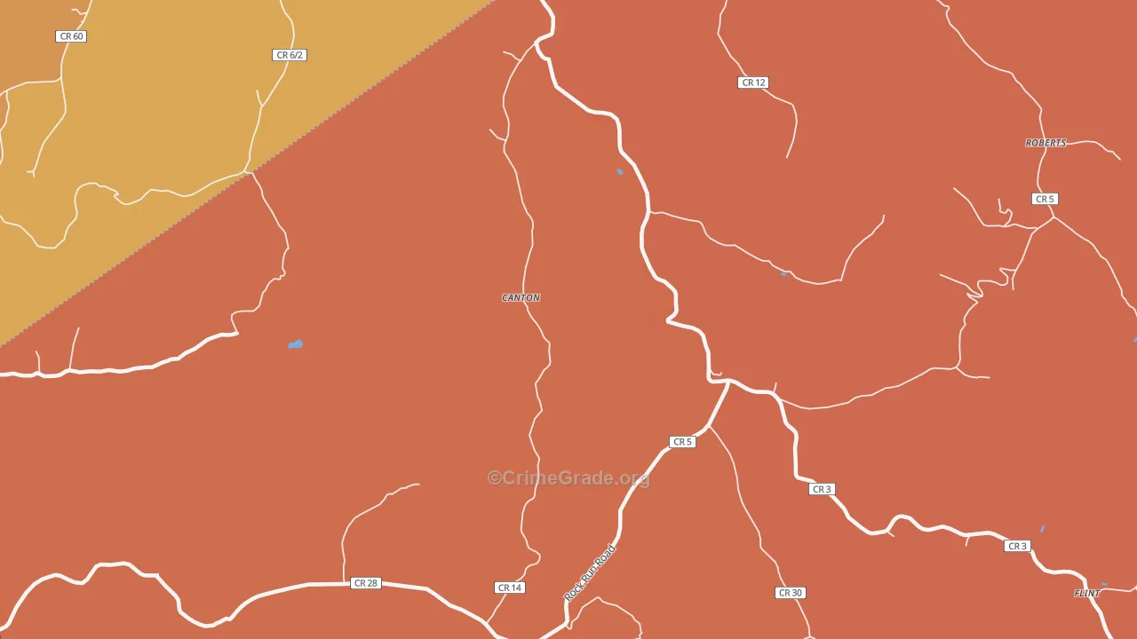 Canton, WV Map of Robbery Rates