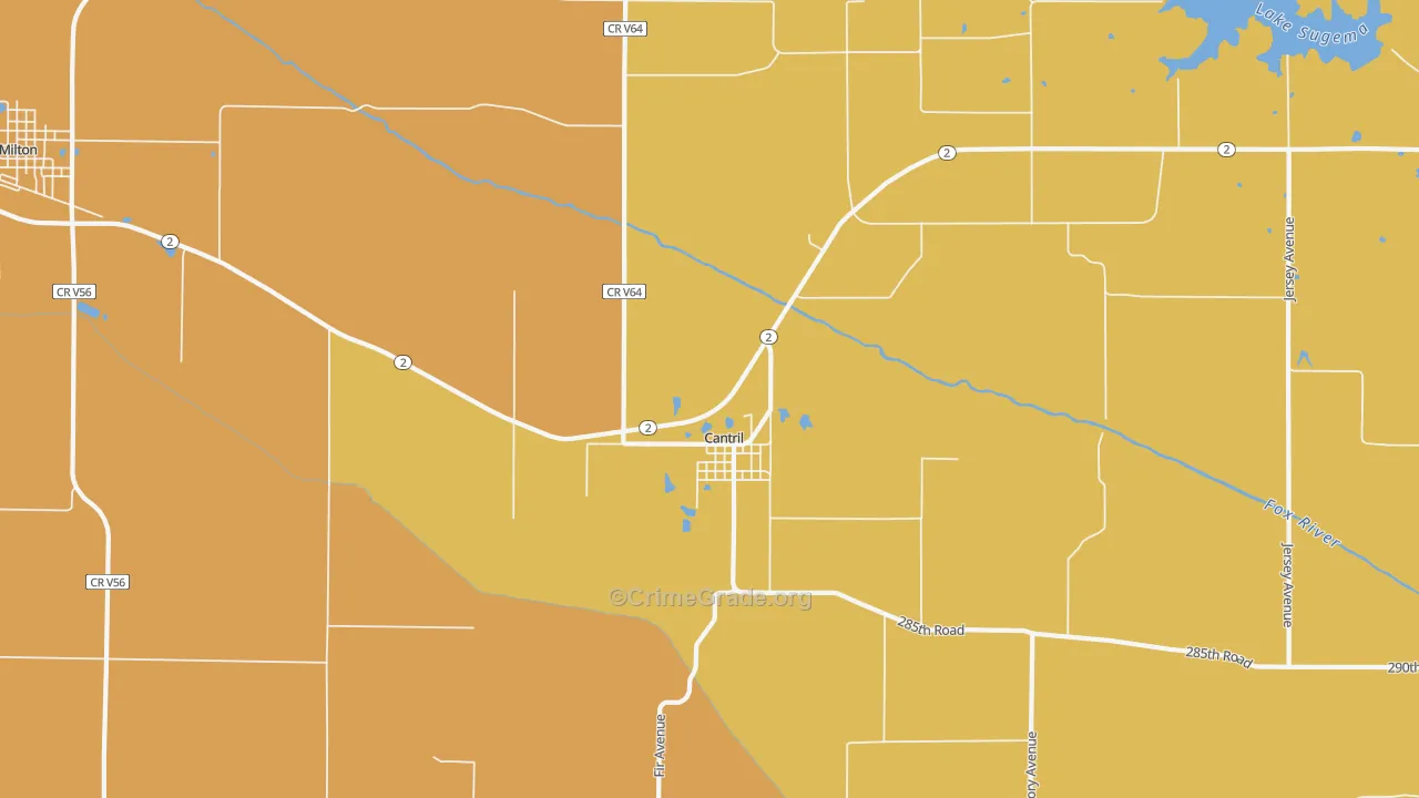 Cantril, IA Map of Robbery Rates