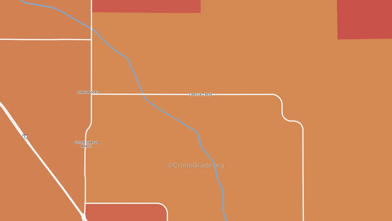 Cantua Creek, CA Map of Robbery Rates