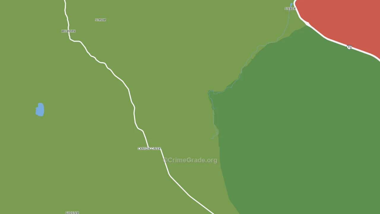 Canyon Creek, MT Map of Robbery Rates