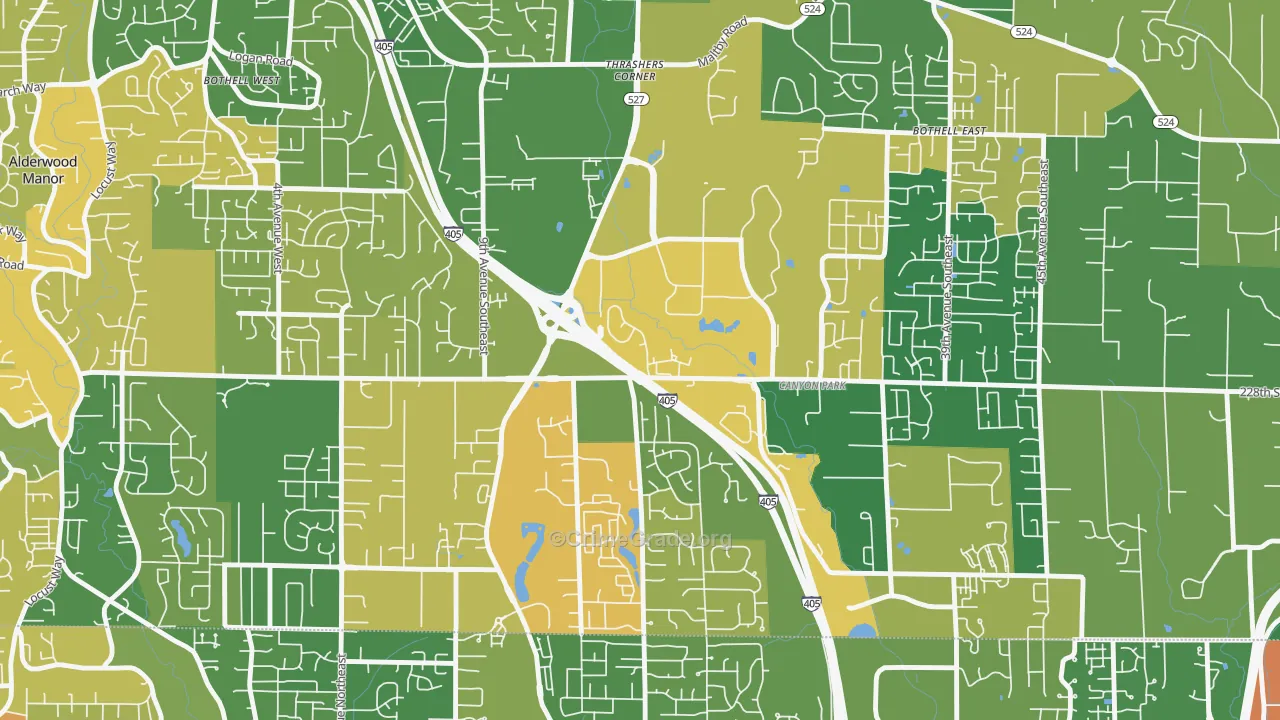 Canyon Park, Bothell, WA Map of Robbery Rates