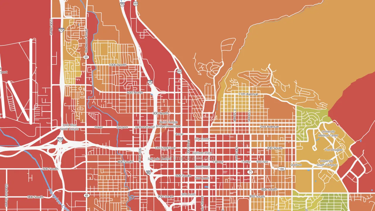 Capitol Hill, Salt Lake City, UT Map of Robbery Rates