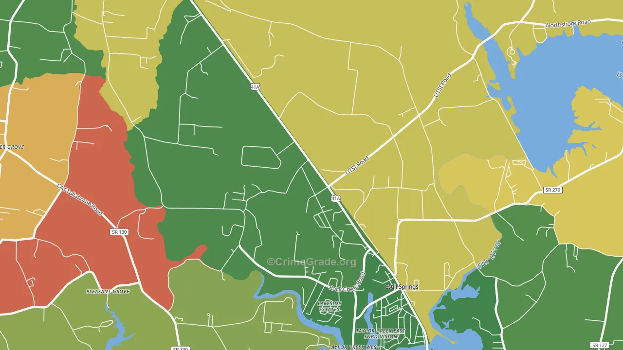 Capitol Hill, TN Map of Robbery Rates