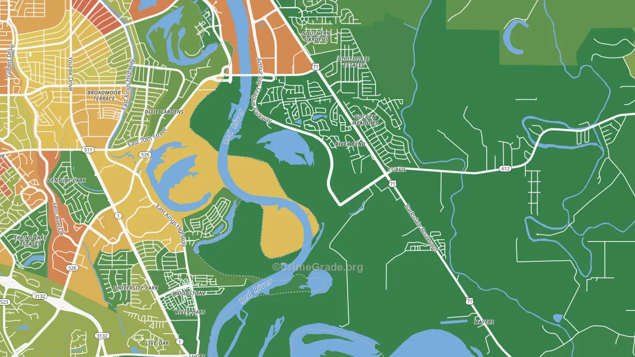 Caplis, LA Map of Robbery Rates