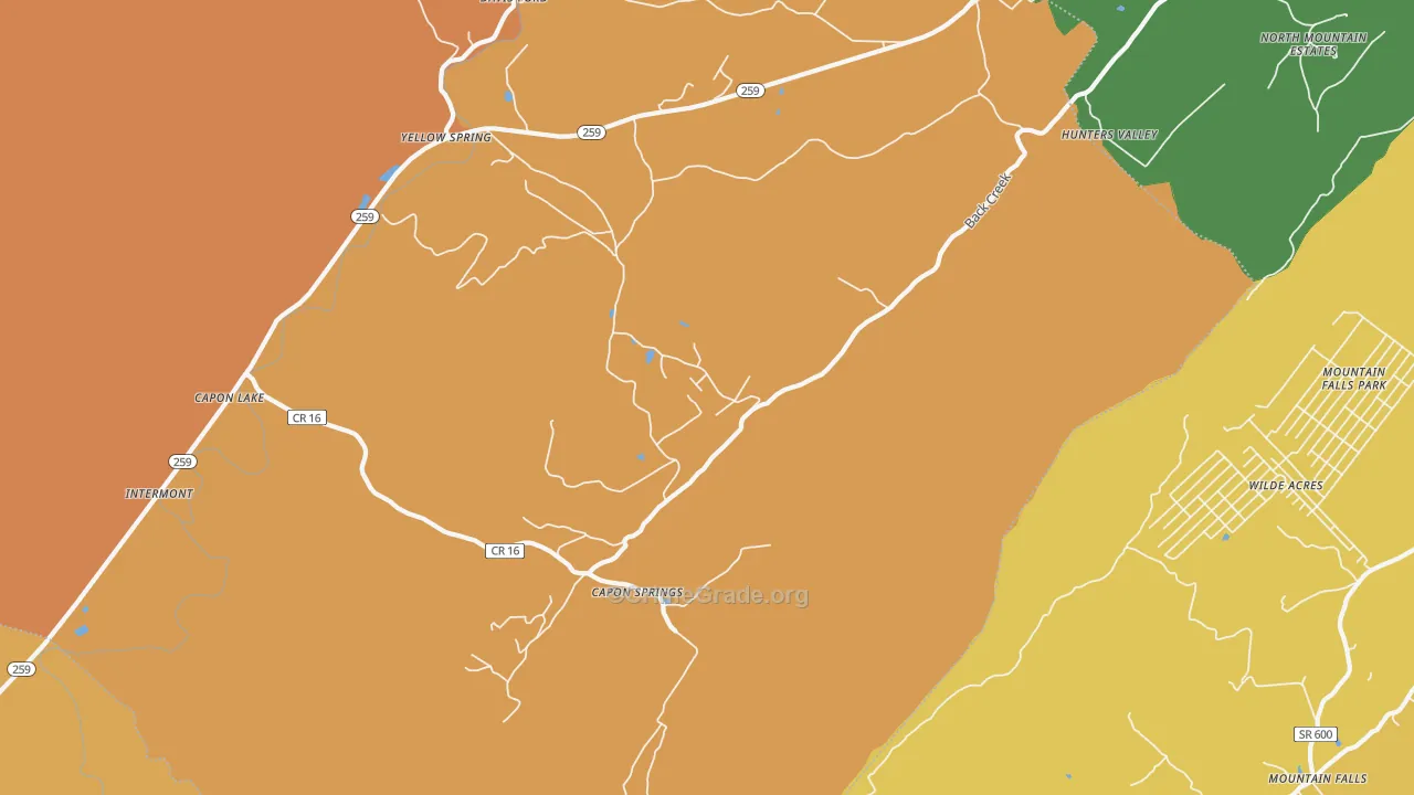 Capon Springs, WV Map of Robbery Rates