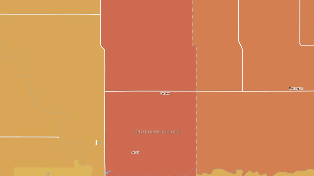 Capron, OK Map of Robbery Rates