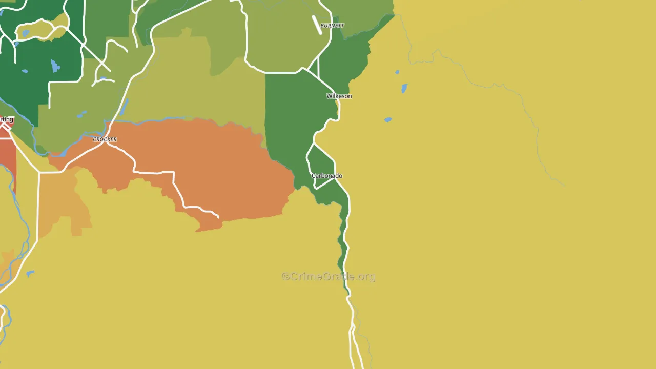 Carbonado, WA Map of Robbery Rates