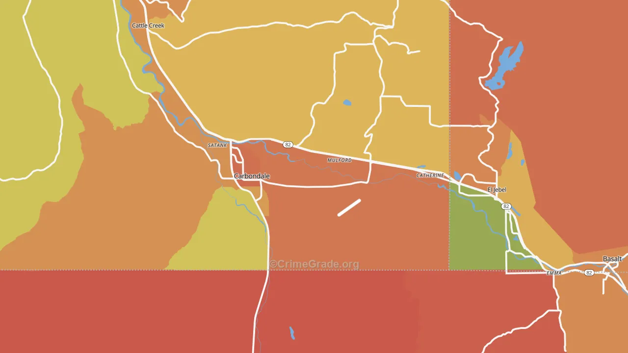 Carbondale, CO Map of Robbery Rates