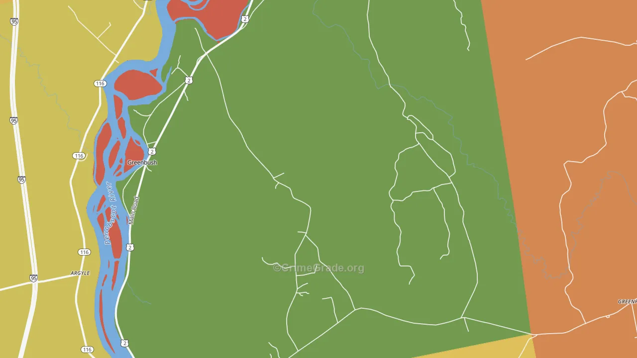 Cardville, ME Map of Robbery Rates
