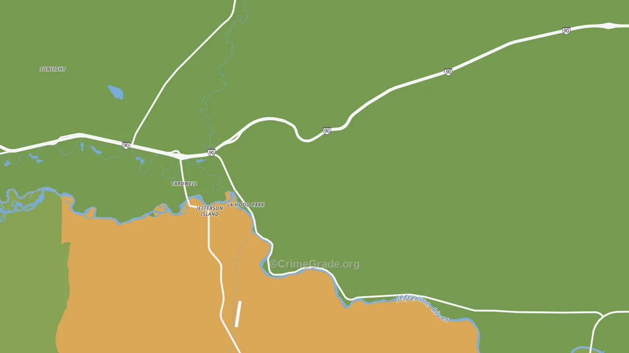 Cardwell, MT Map of Robbery Rates