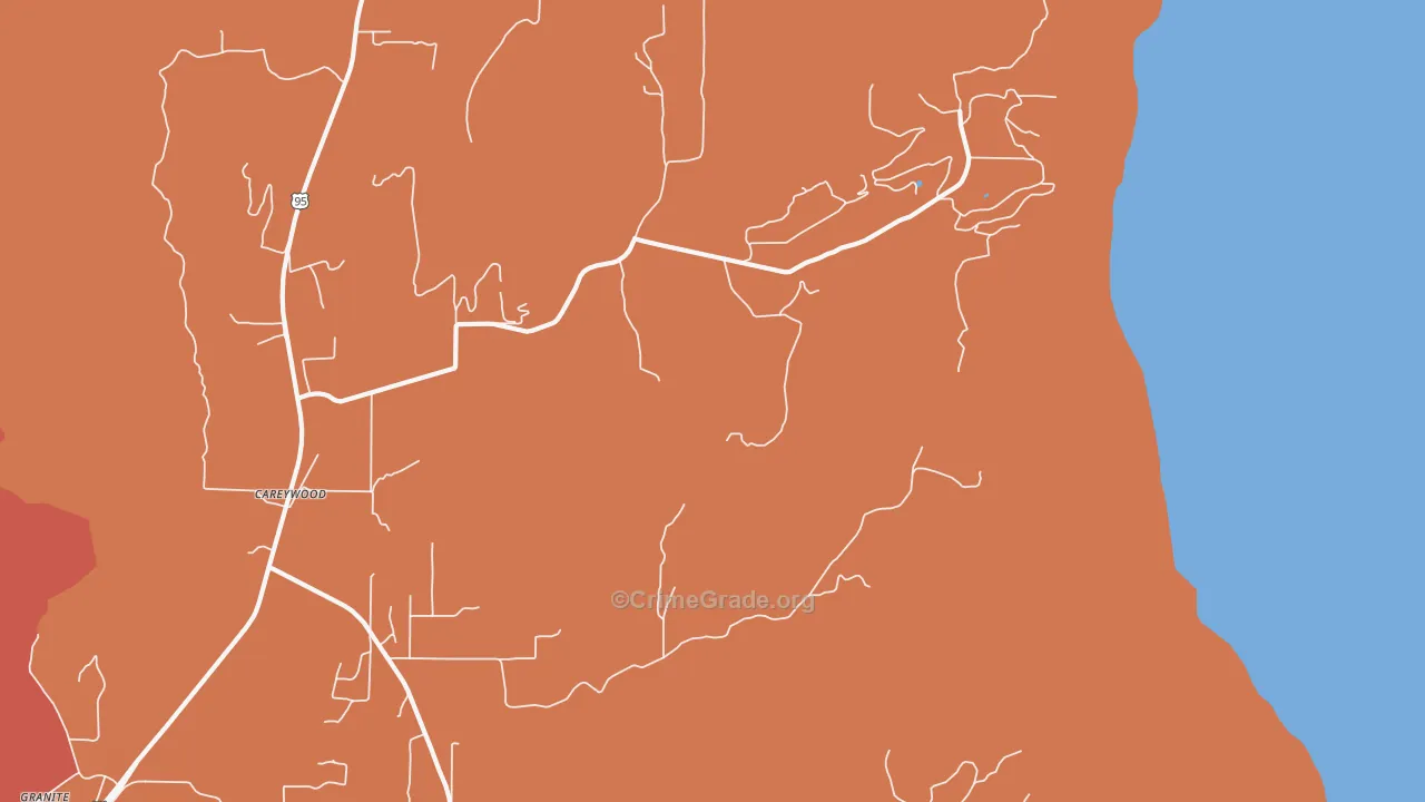 Careywood, ID Map of Robbery Rates