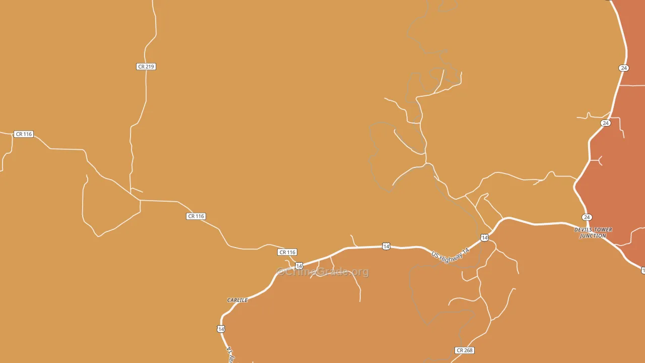 Carlile, WY Map of Robbery Rates