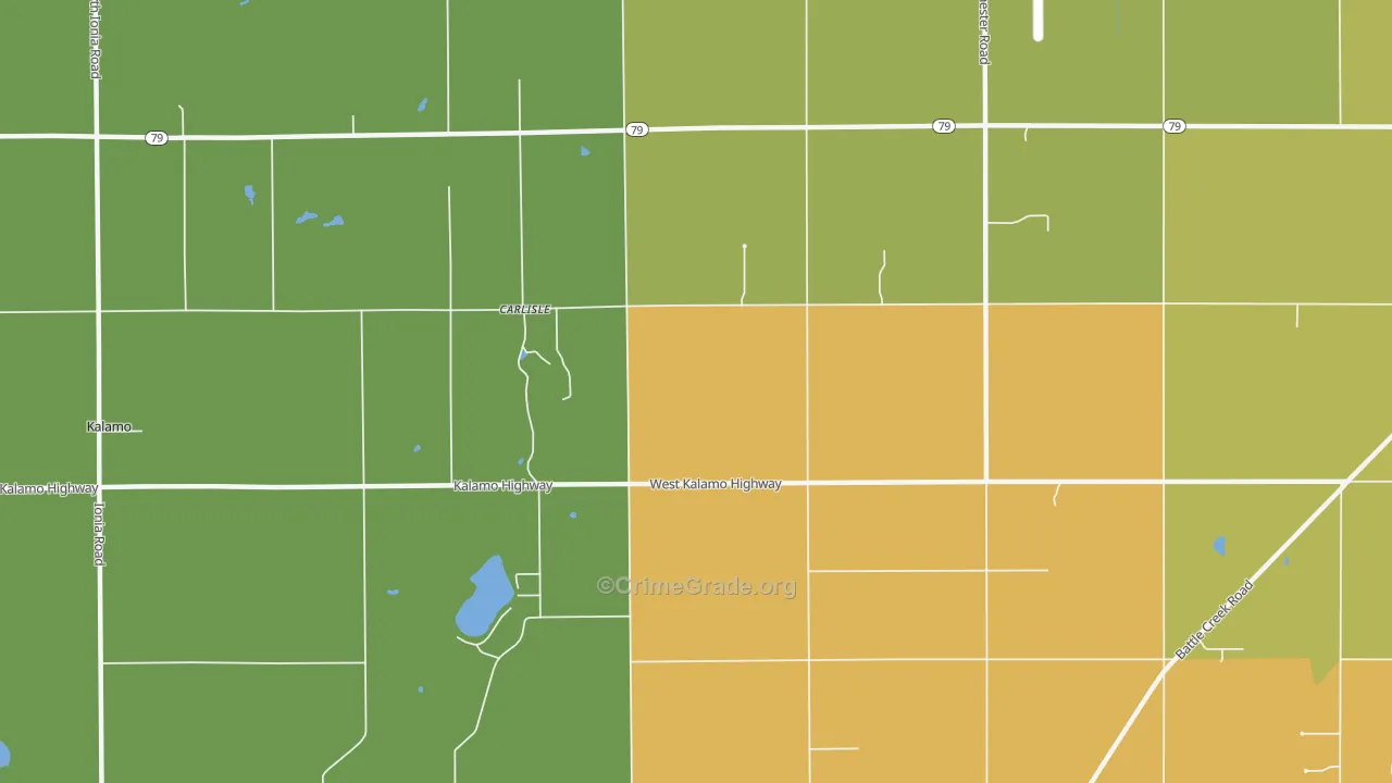 Carlisle, MI Map of Robbery Rates