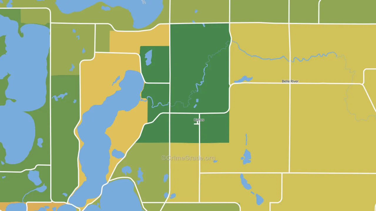 Carlos, MN Map of Robbery Rates