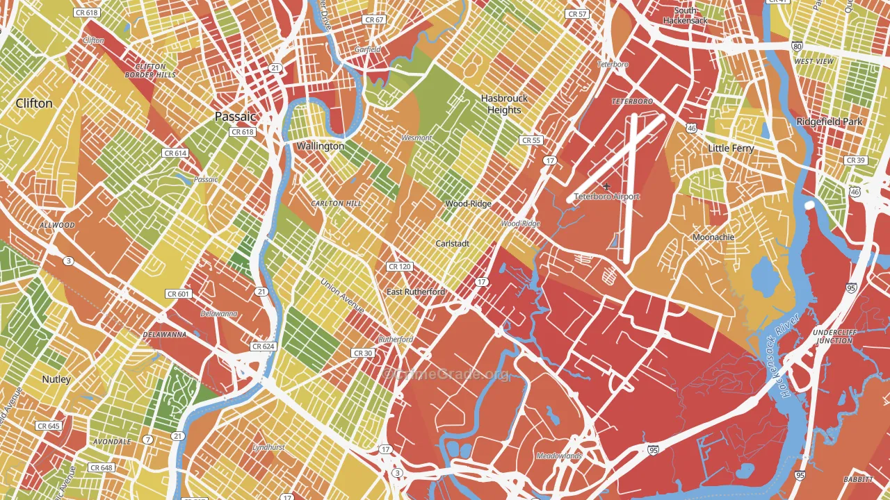 Carlstadt, NJ Map of Robbery Rates