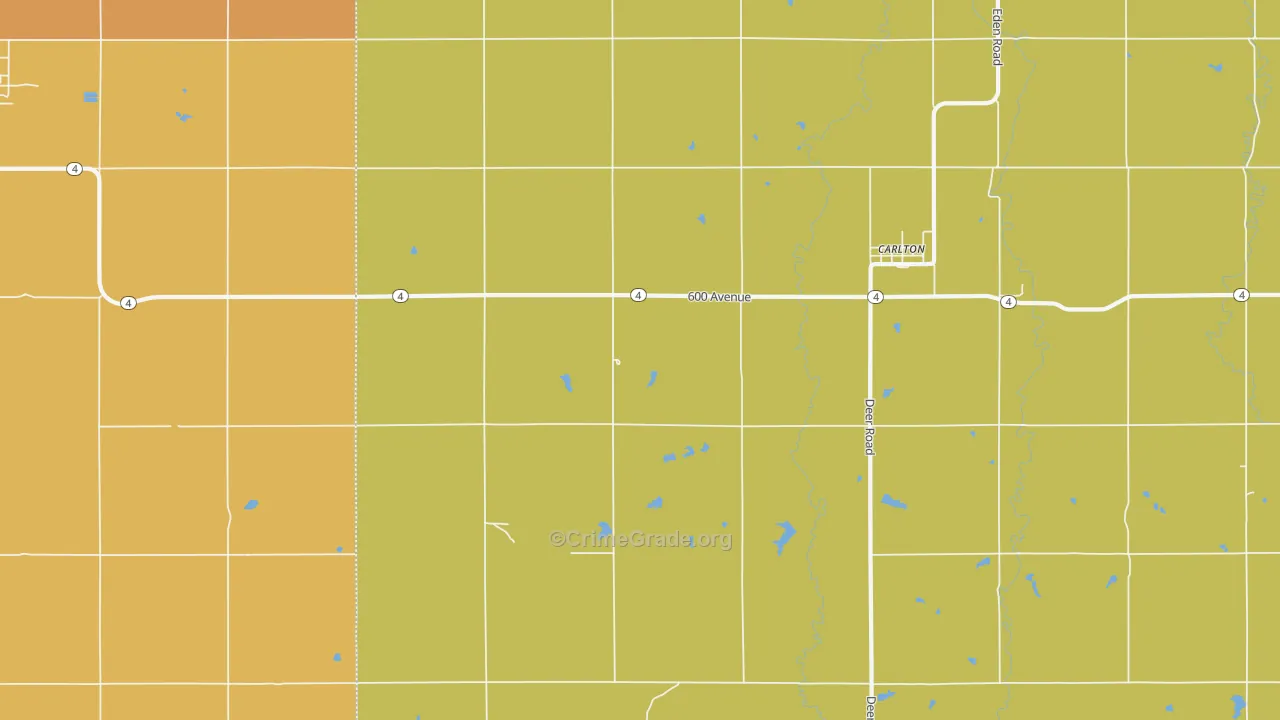 Carlton, KS Map of Robbery Rates