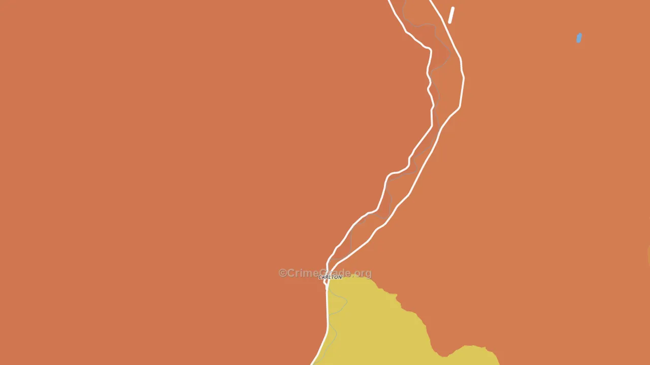 Carlton, WA Map of Robbery Rates