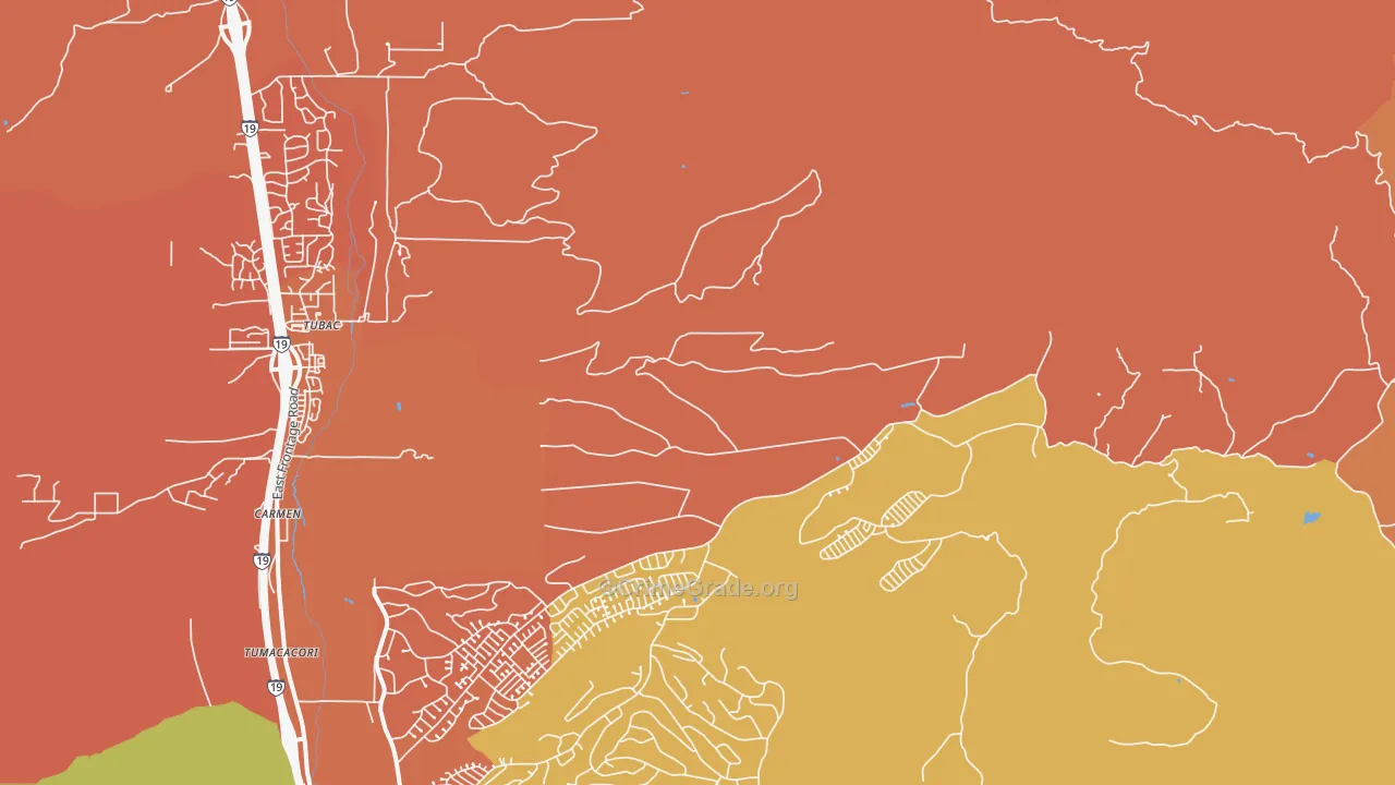 Carmen, AZ Map of Robbery Rates