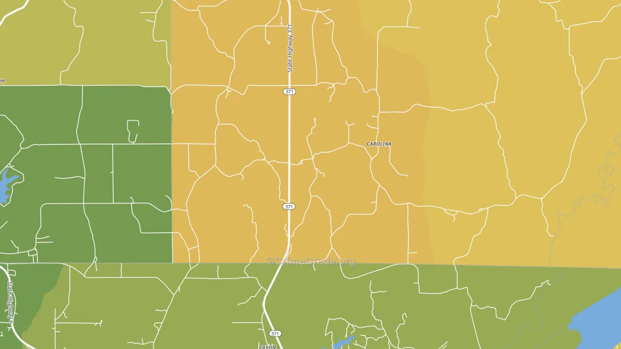 Carolina, MS Map of Robbery Rates