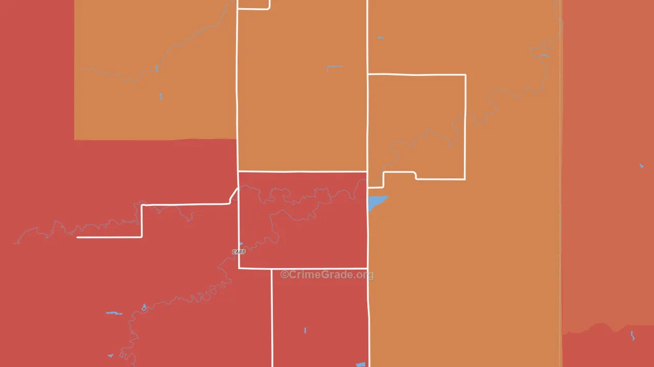 Carp, MN Map of Robbery Rates