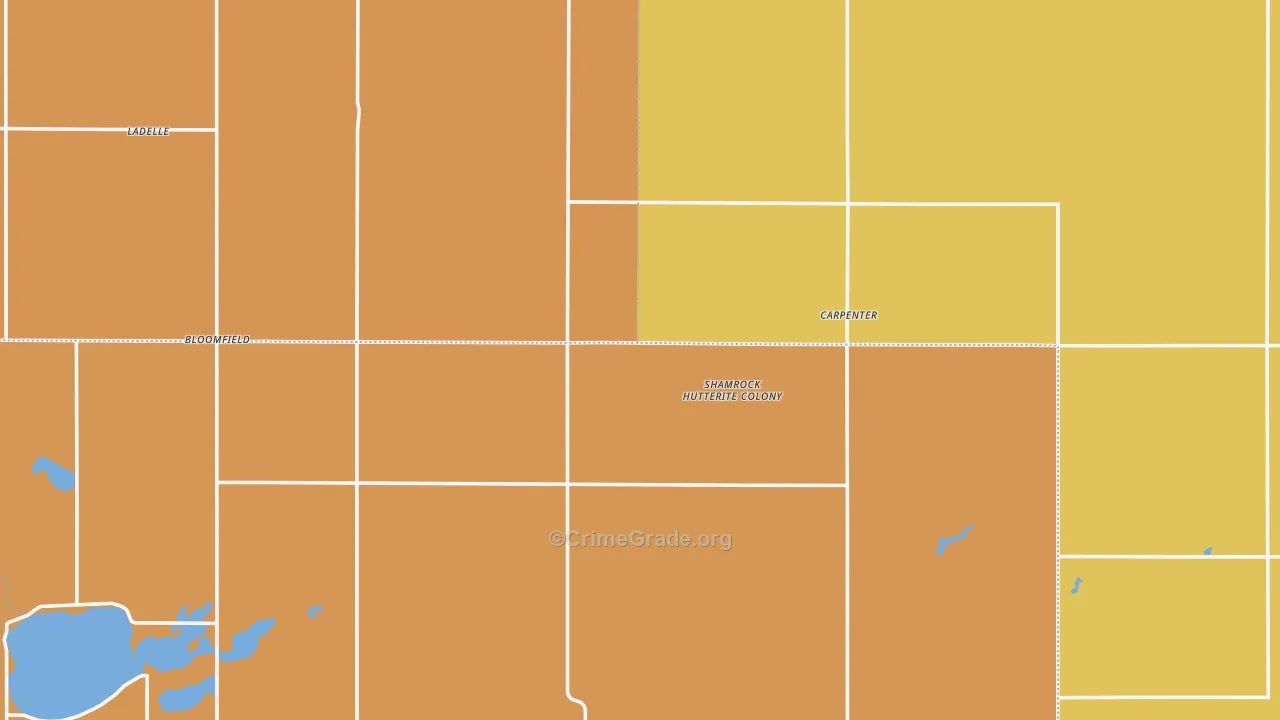 Carpenter, SD Map of Robbery Rates