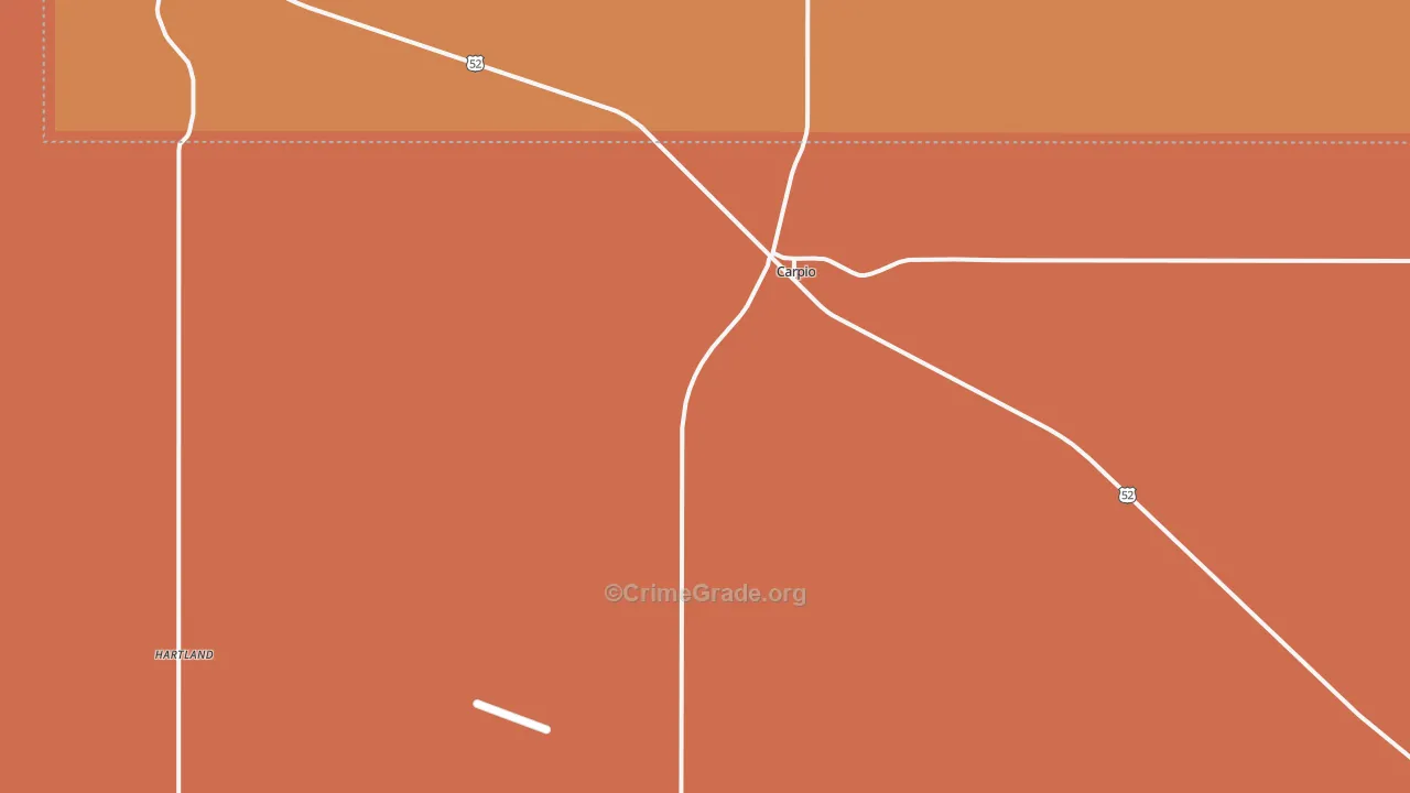 Carpio, ND Map of Robbery Rates