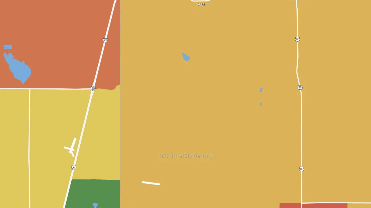 Carr, CO Map of Robbery Rates