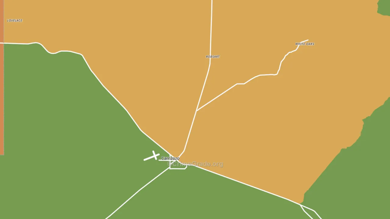 Carrizozo, NM Map of Robbery Rates