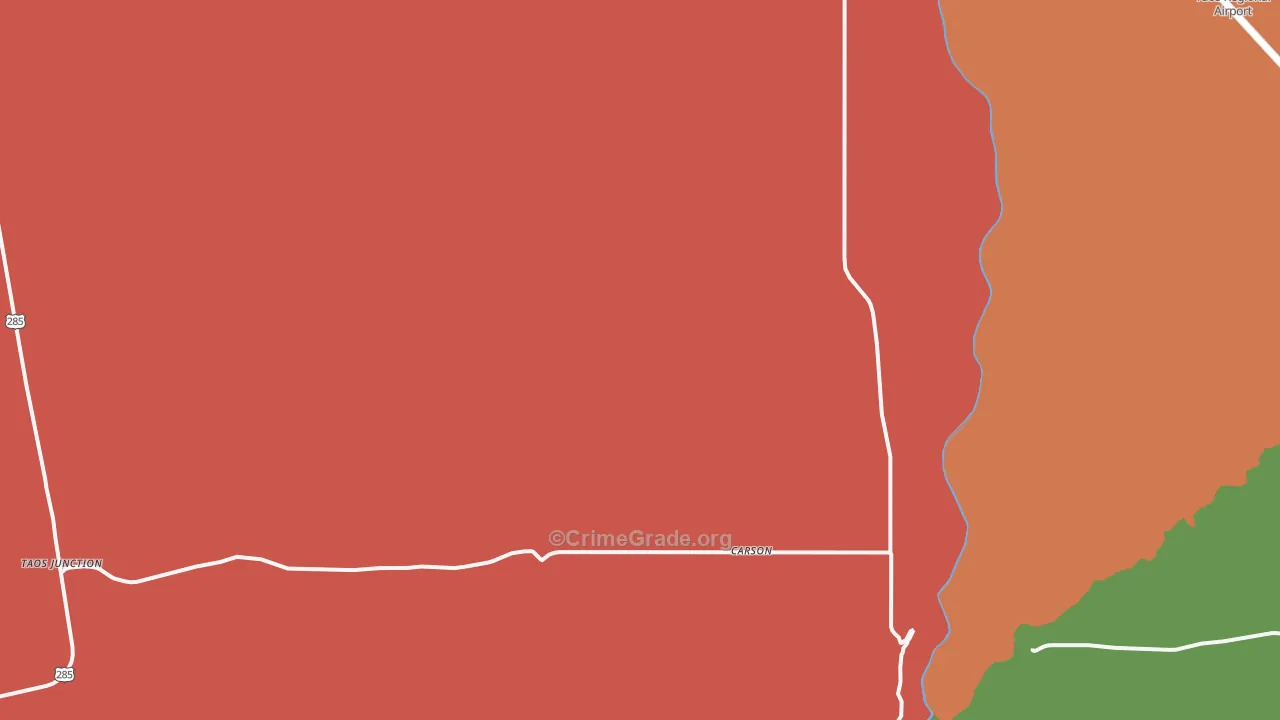 Carson, NM Map of Robbery Rates
