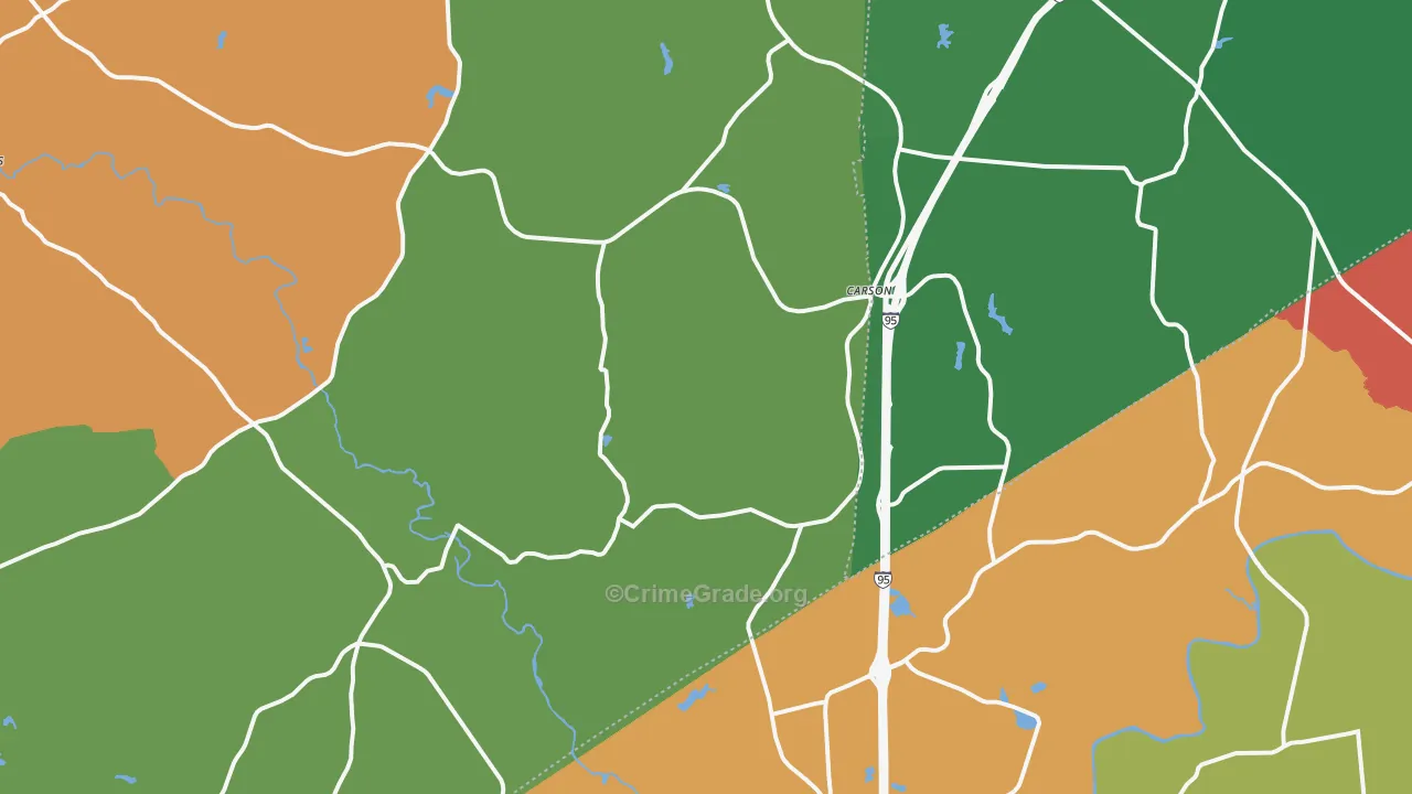 Carson, VA Map of Robbery Rates