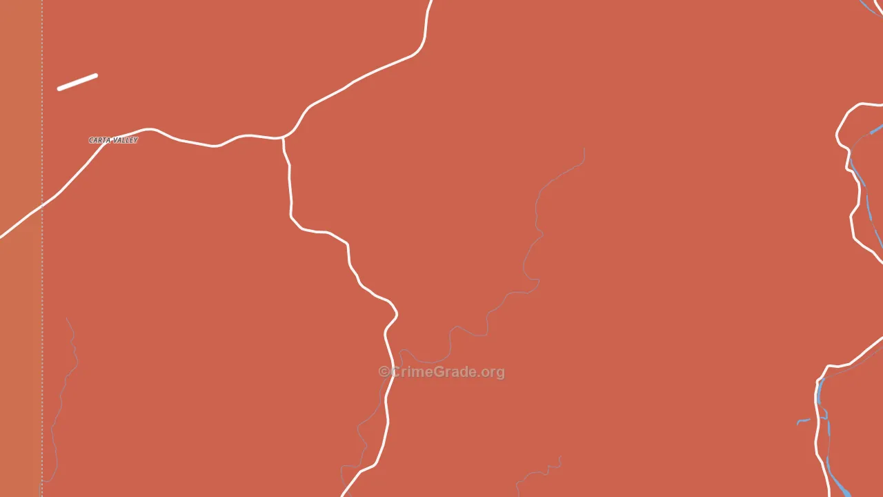 Carta Valley, TX Map of Robbery Rates