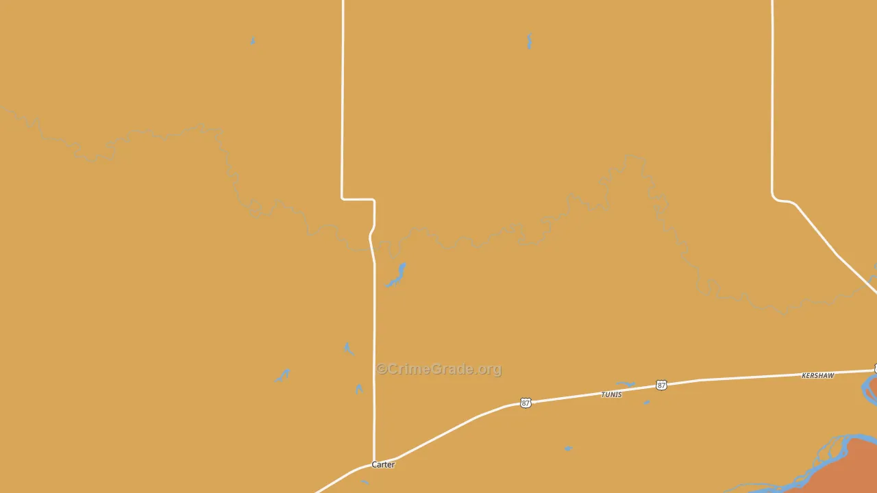 Carter, MT Map of Robbery Rates