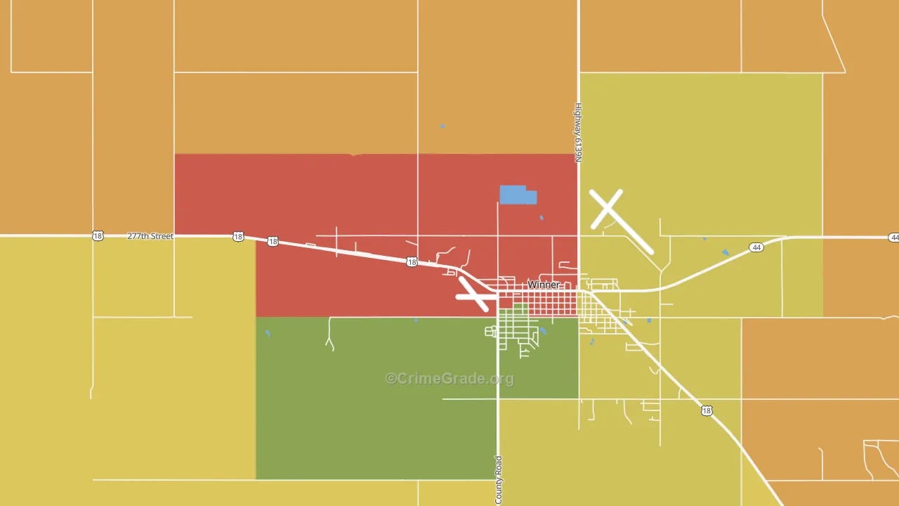 Carter, SD Map of Robbery Rates