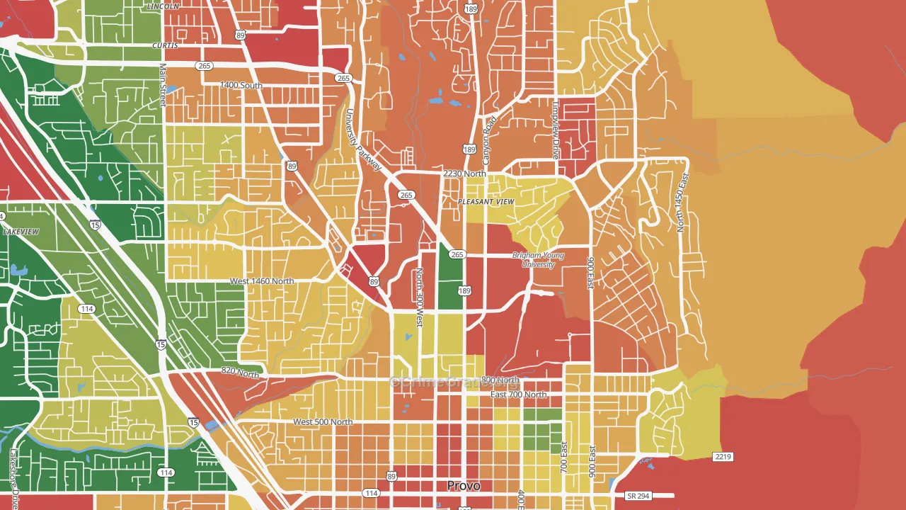 Carterville, Provo, UT Map of Robbery Rates