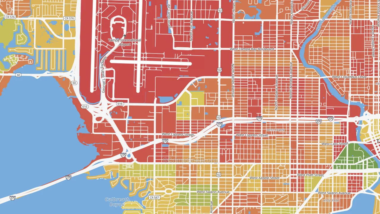 Carver City-Lincoln Gardens, Tampa, FL Map of Robbery Rates