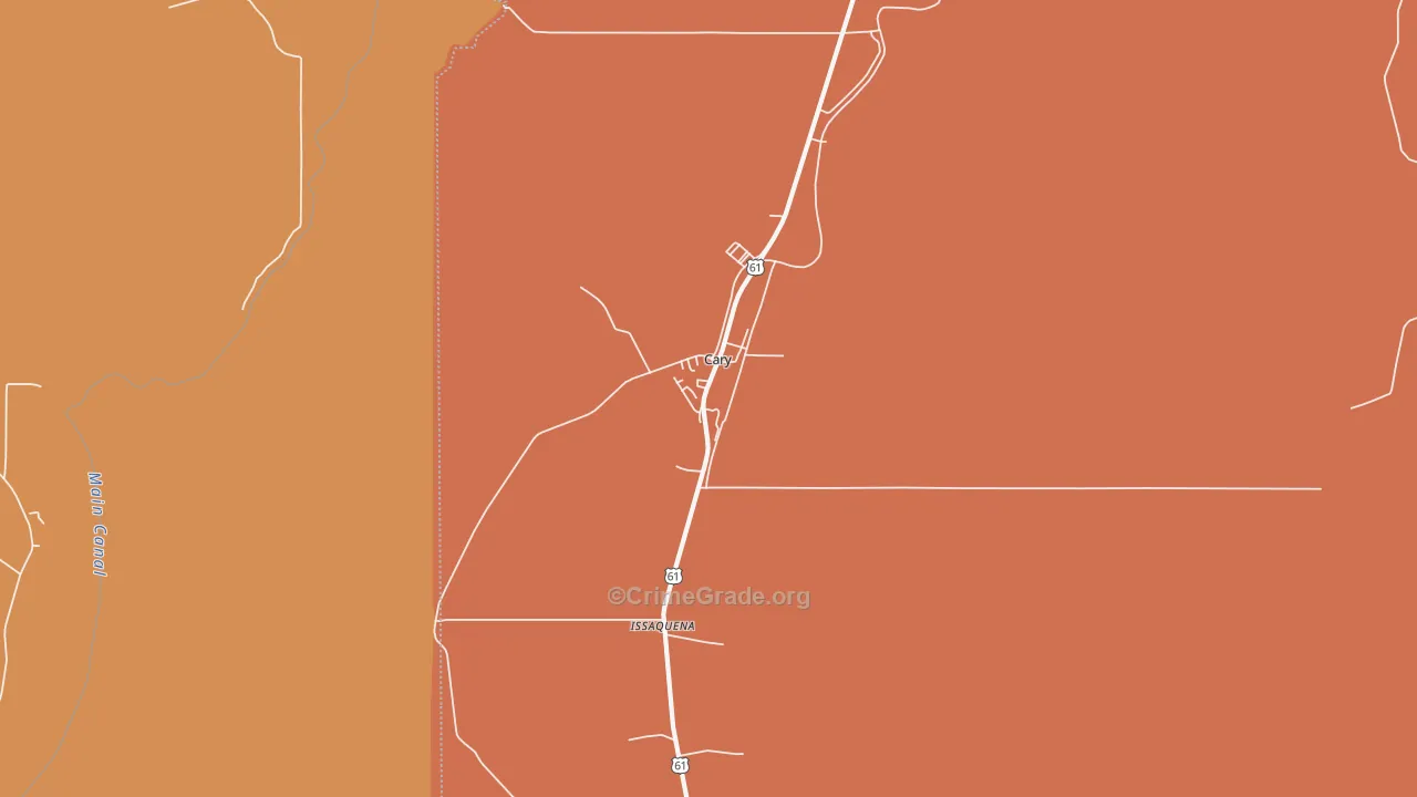 Cary, MS Map of Robbery Rates