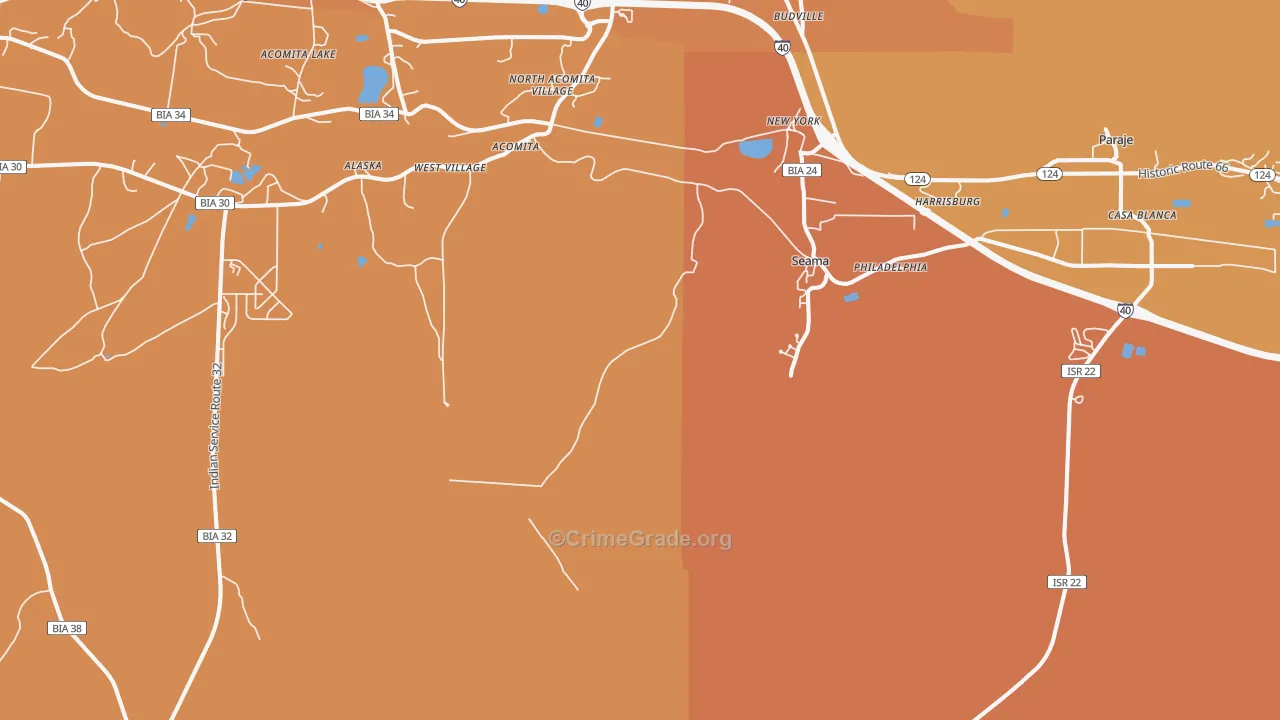 Casa Blanca, NM Map of Robbery Rates