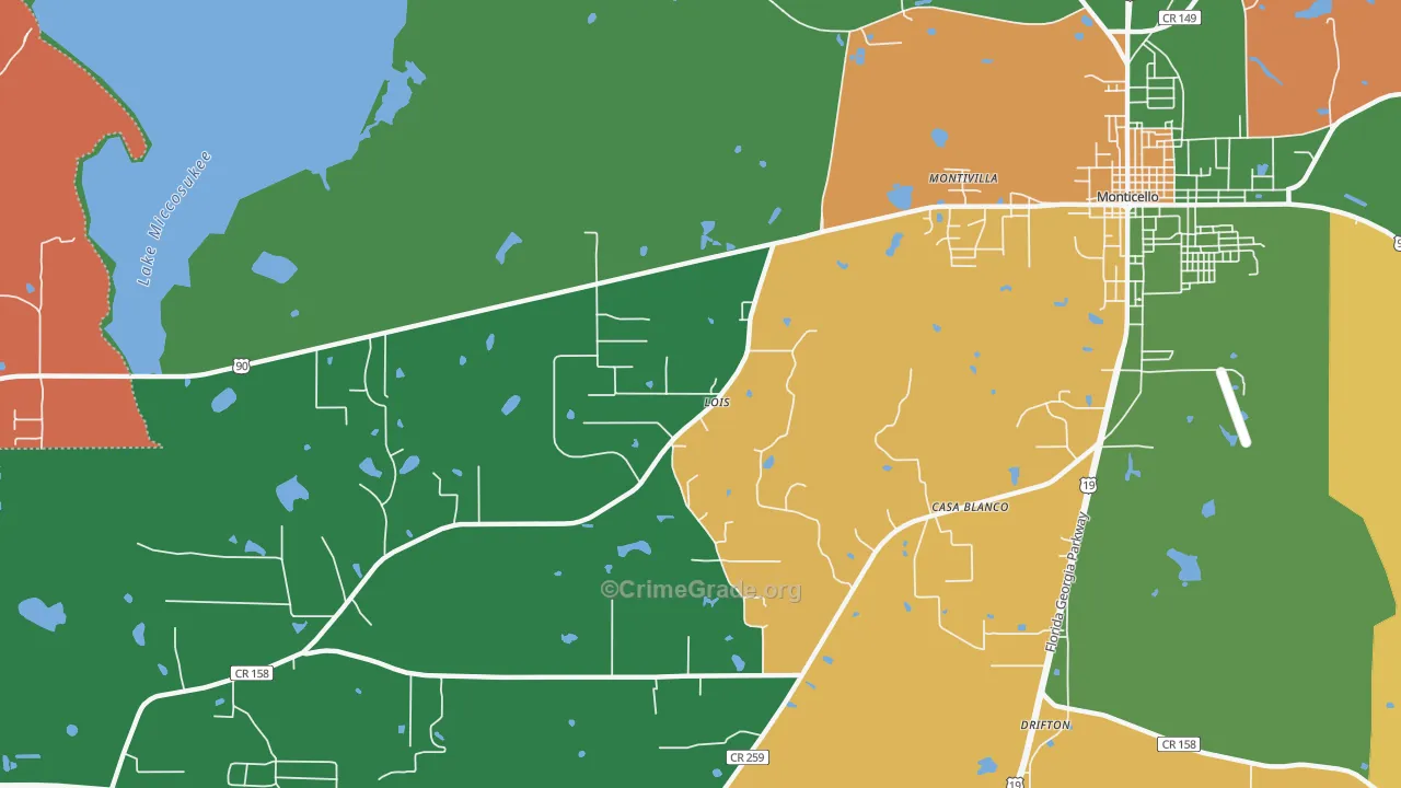 Casa Blanco, FL Map of Robbery Rates