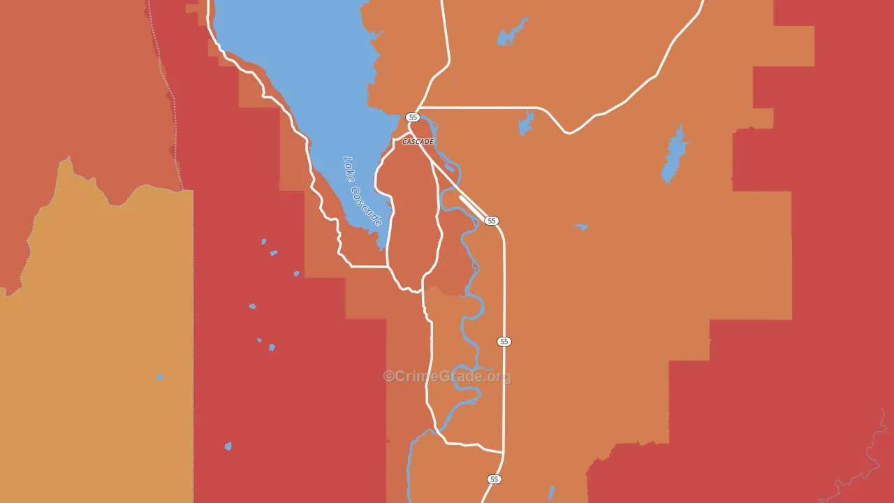 Cascade, ID Map of Robbery Rates