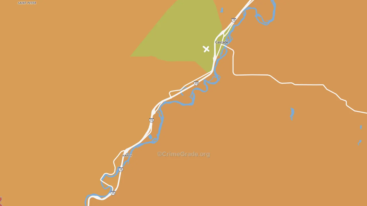 Cascade, MT Map of Robbery Rates