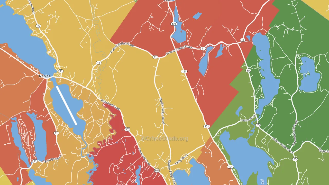 Casco, ME Map of Robbery Rates