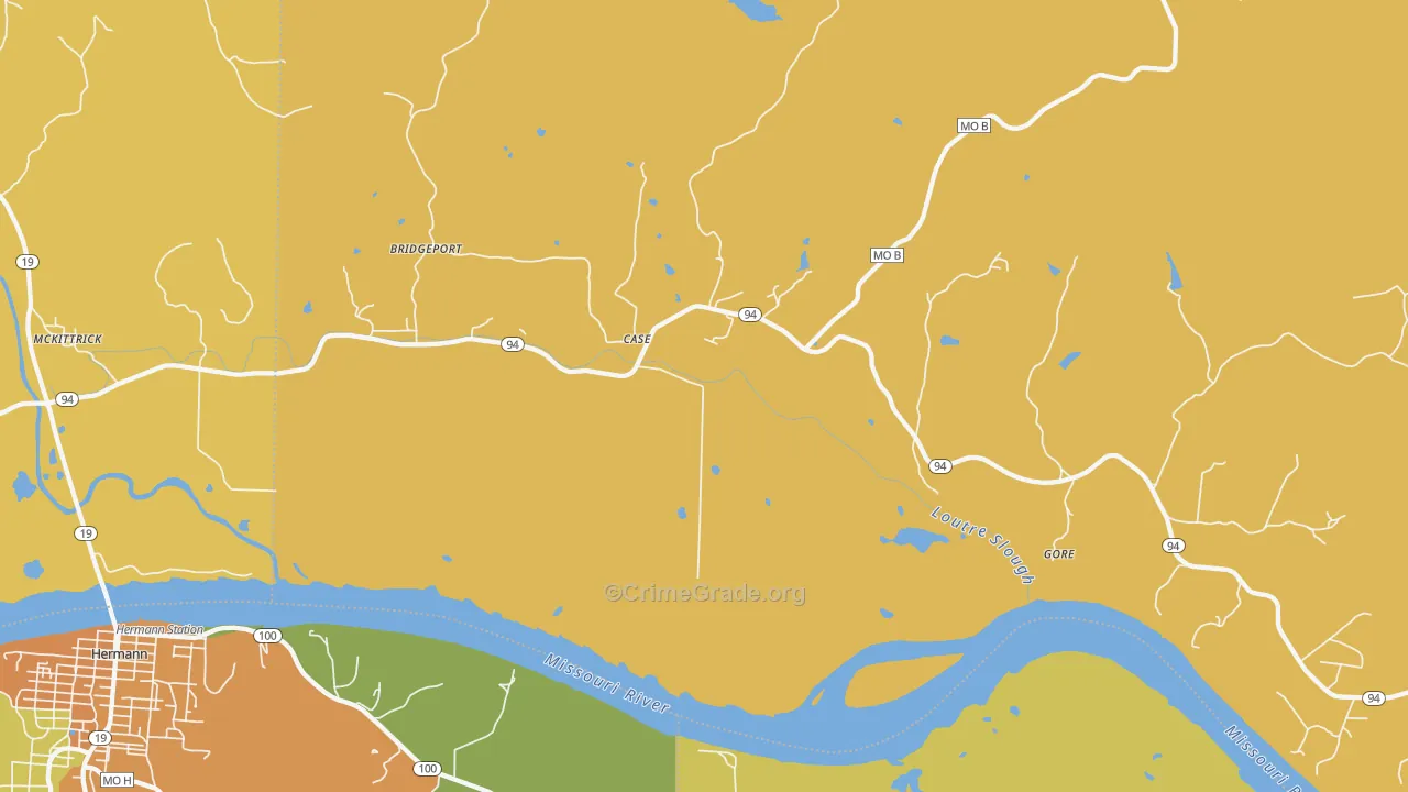 Case, MO Map of Robbery Rates