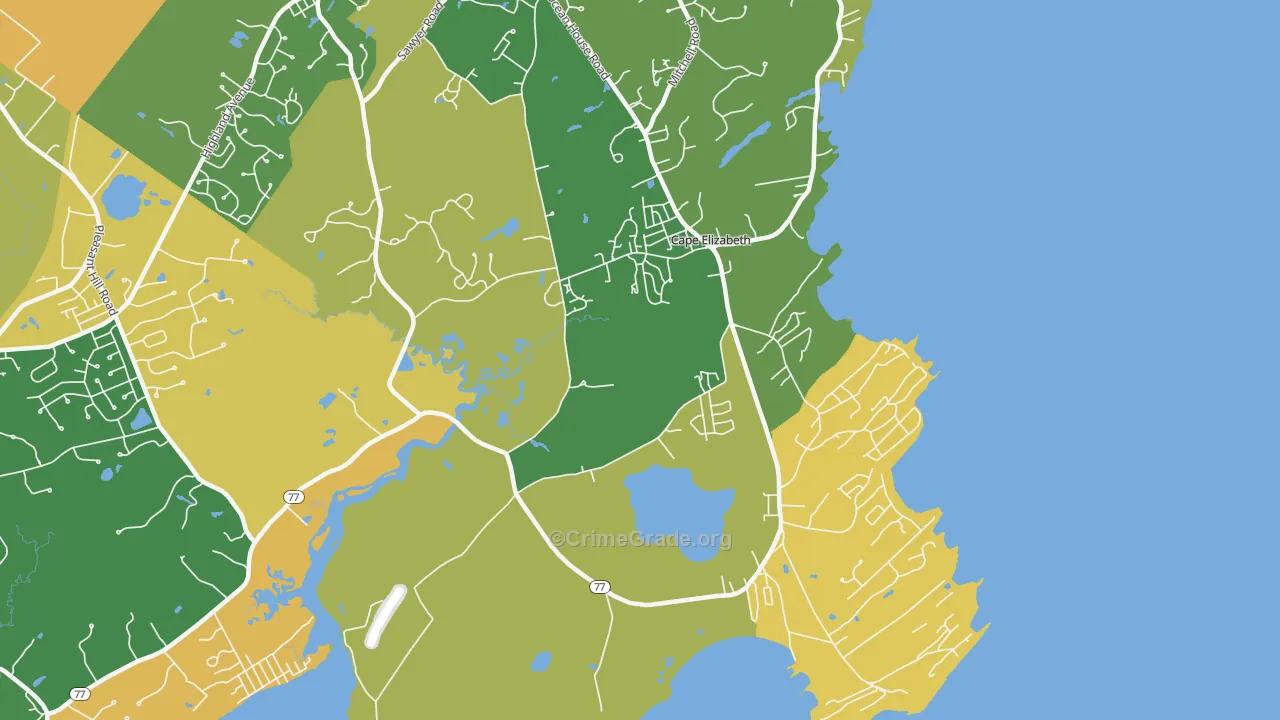 Cash Corner, ME Map of Robbery Rates