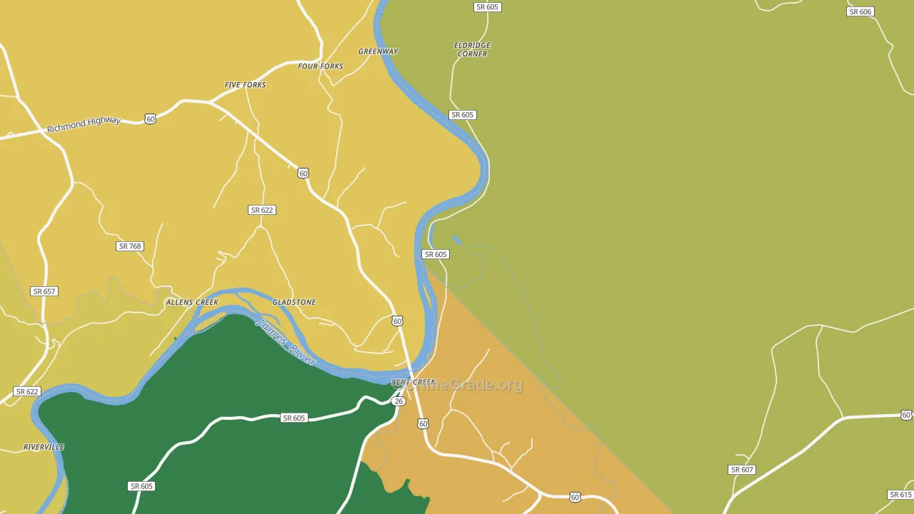 Caskie, VA Map of Robbery Rates