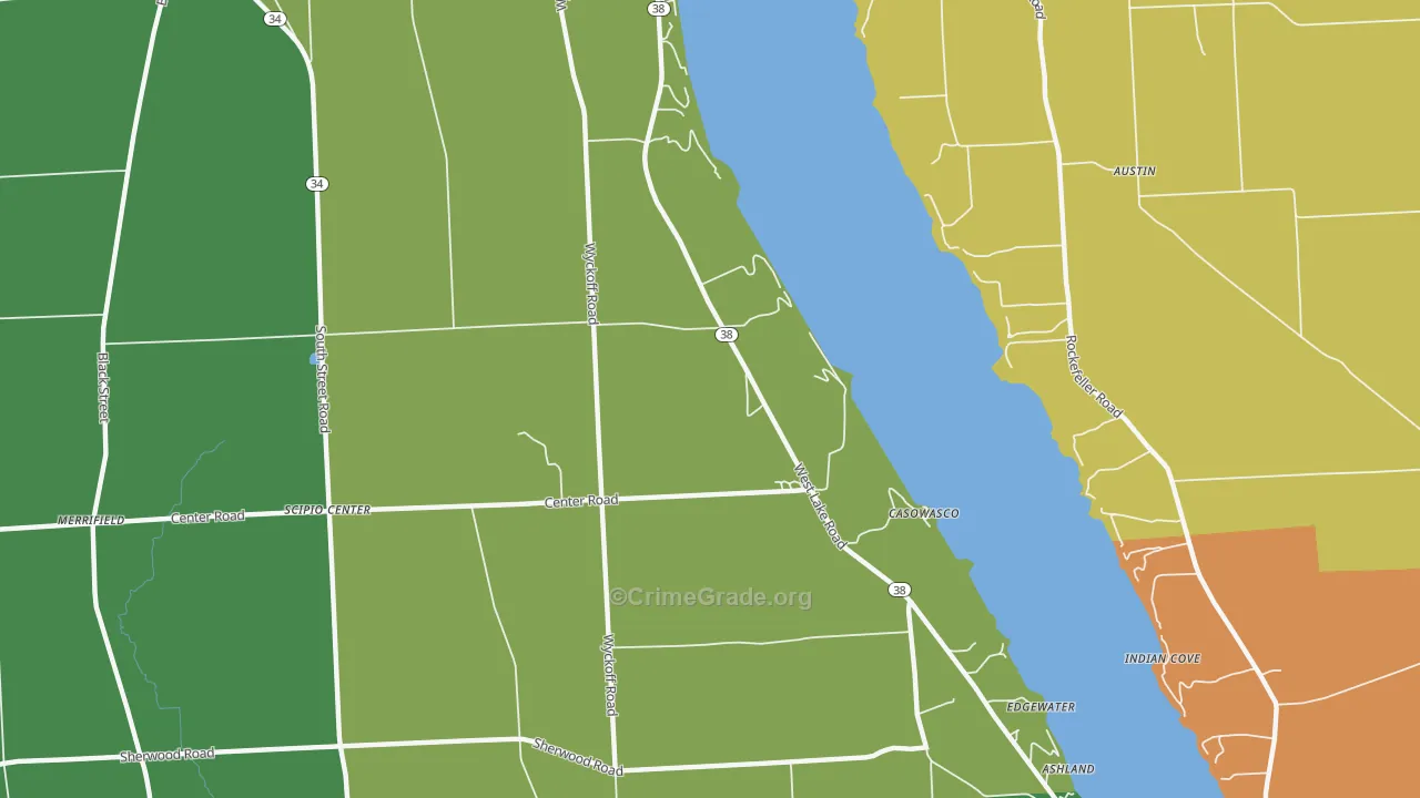 Casowasco, NY Map of Robbery Rates