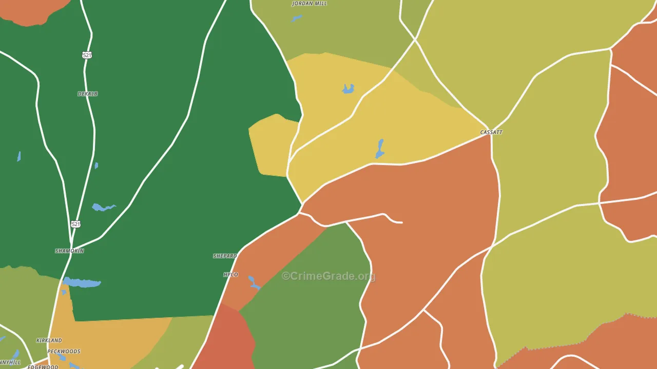 Cassatt, SC Map of Robbery Rates