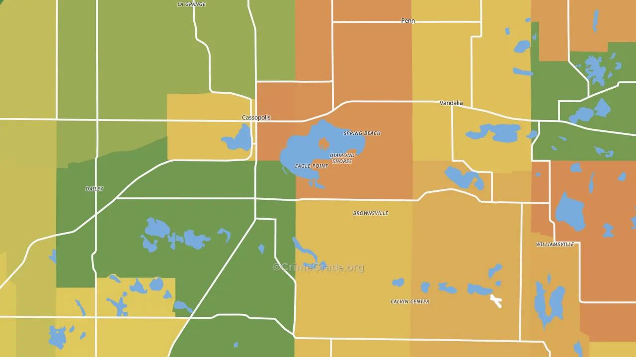 Cassopolis, MI Map of Robbery Rates
