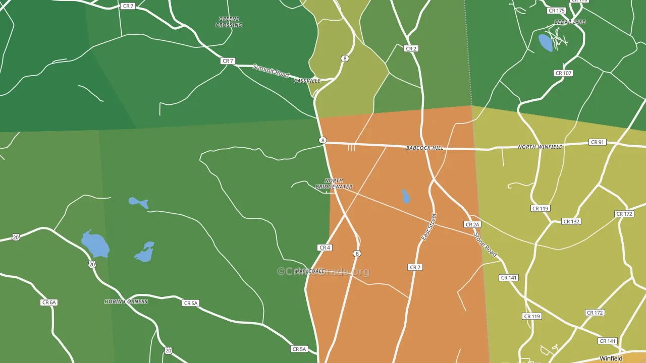 Cassville, NY Map of Robbery Rates