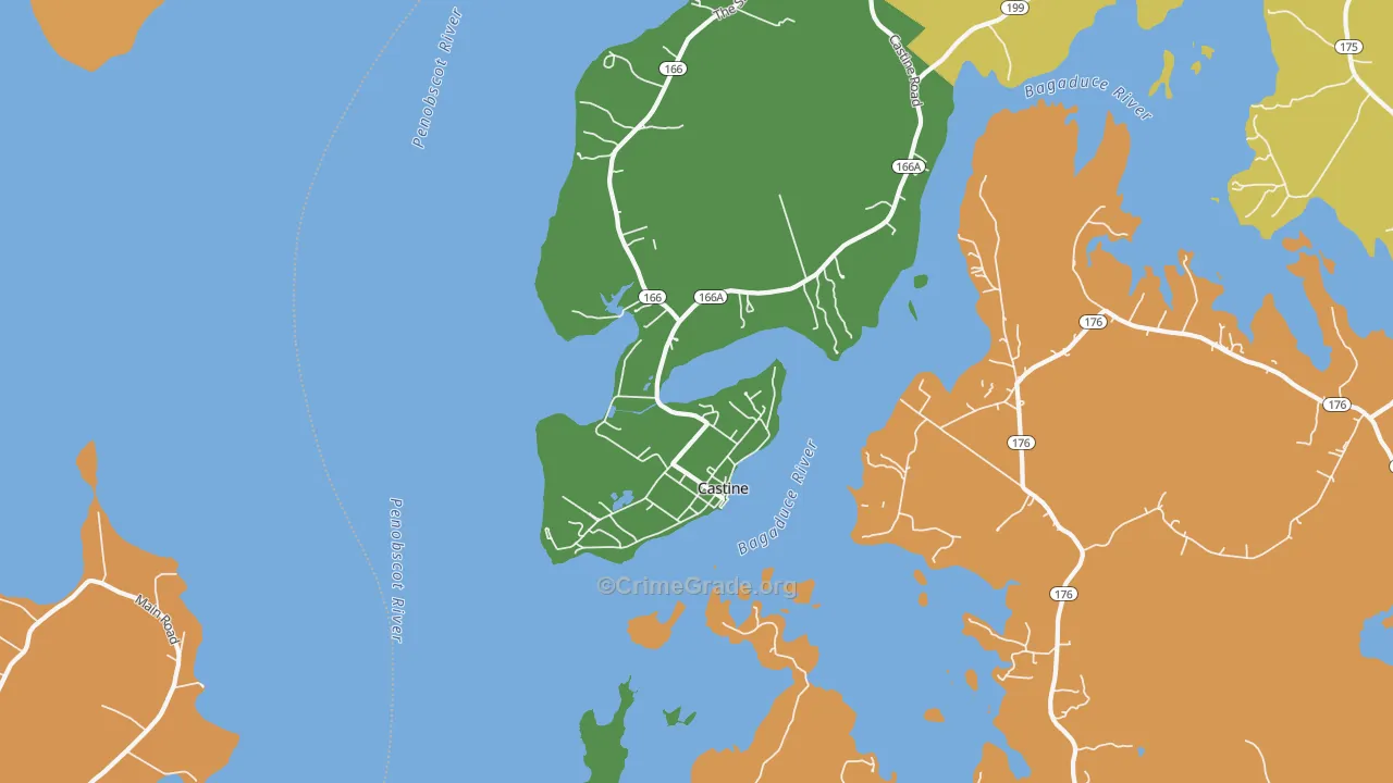 Castine, ME Map of Robbery Rates