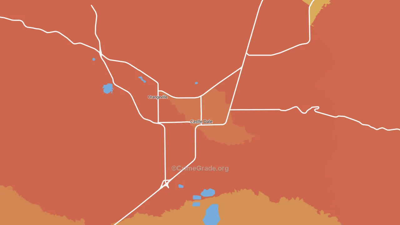 Castle Dale, UT Map of Robbery Rates